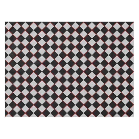Nappe d'échecs gris noir (Devant (Horizontal))