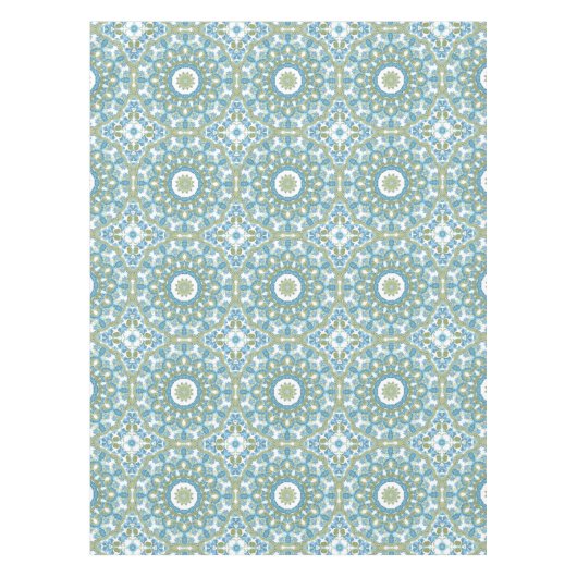 Nappe Décor blanc bleu vert bleu sans charme (Devant)