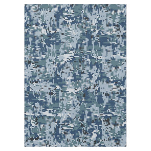 Nappe Décor Camouflage Pixels numériques bleu marine