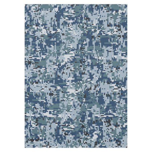 Nappe Décor Camouflage Pixels numériques bleu marine (Devant)