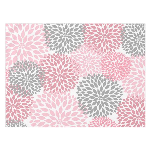 Nappe Décor d'art floral Dahlia gris rose, fleurs (Devant (Horizontal))