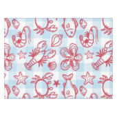 Nappe Décor de cuisine gingham de bord de mer chic (Devant (Horizontal))