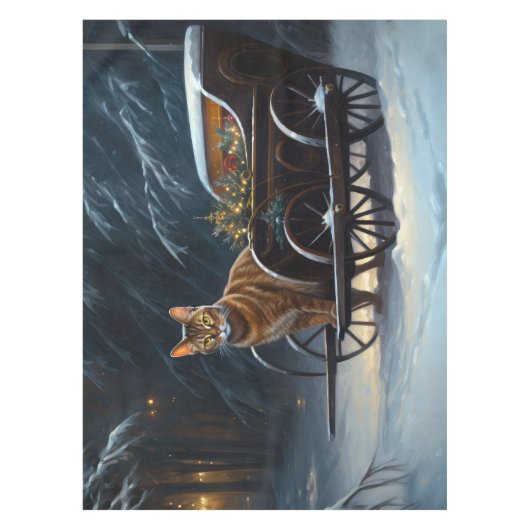 Nappe Décor de Noël Abyssinian Snowy Sleigh Ride (Devant)