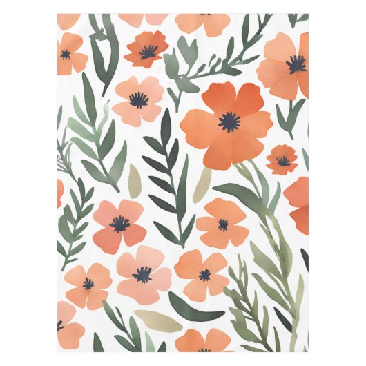 Nappe Décor de table en terre cuite Fleur sauvage Boho r (Devant)