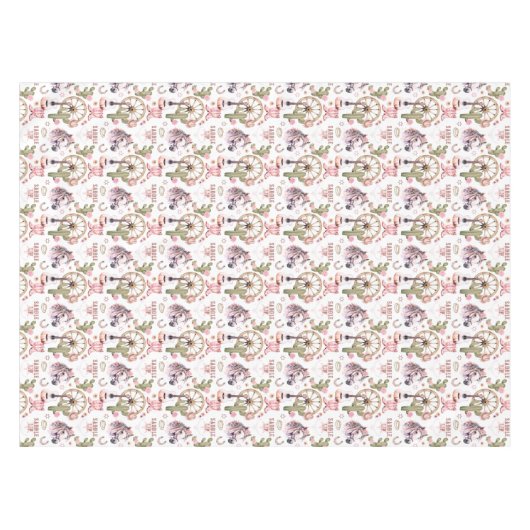 Nappe Décor du Baby shower Western Party Saddup Cowgirl (Devant (Horizontal))