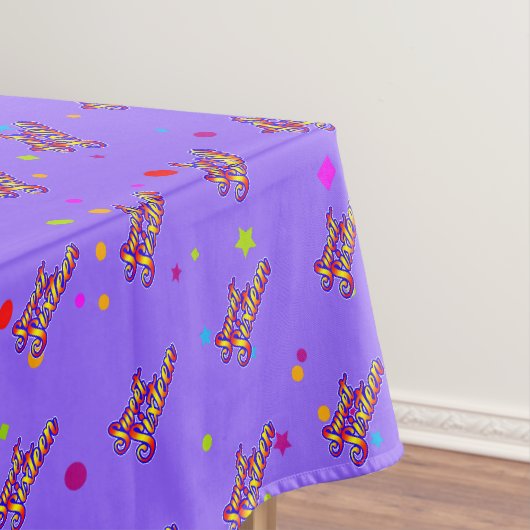Nappe Décor Gradient Styliszed Sweet 16 on Purple (In Situ)