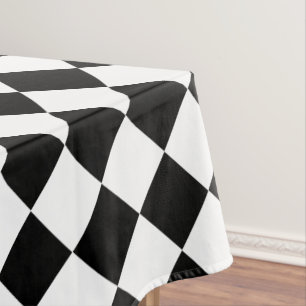 Nappe Décor rétro noir et blanc À damiers Motif
