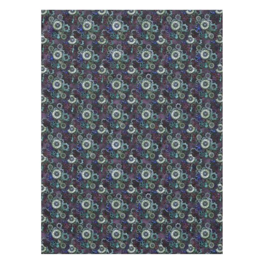 Nappe Décor Steampunk, montres lances motif noir (Devant)