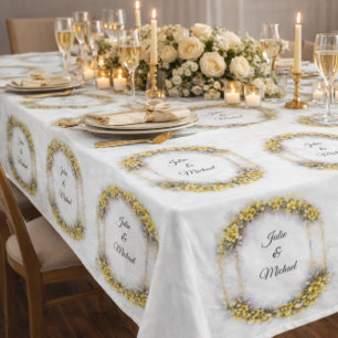 Nappe Décoration de mariage Couronne Jaune Florale Jeune