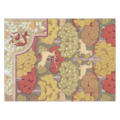 Nappe Deer &Tree Squirrel Bird Rowan Berries Art Nouveau (Devant (Horizontal))
