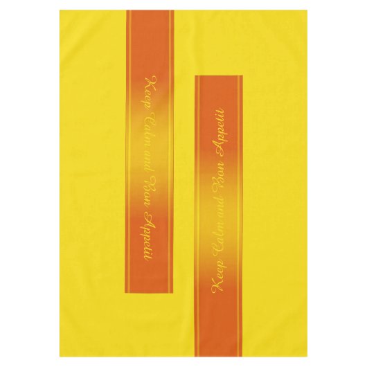 Nappe Dégradants Bordure Décor orange + votre texte (Devant)