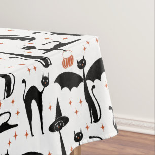 Nappe Déguisement d'Halloween MCM Minimaliste Chats Blan