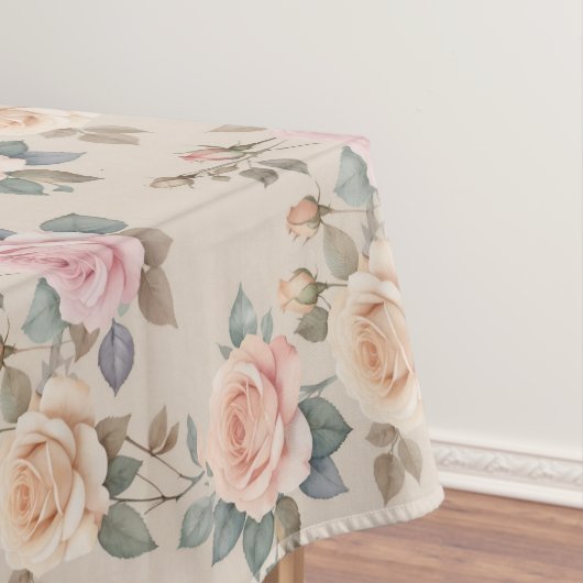 Nappe Delicate Watercolor Roses In Soft Pastel Colors  (In Situ)