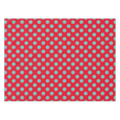 Nappe Des Pois Turquoises sur le rouge vif (Devant (Horizontal))