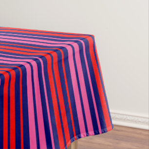 Nappe Design à rayures verticales bleu marine rouge rose