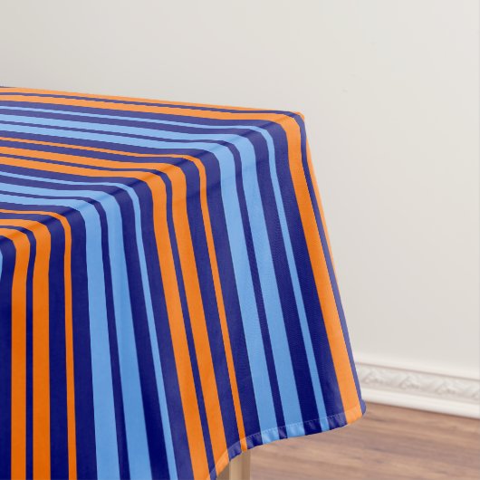 Nappe Design Bandes Verticales Cyan Orange Marine (In Situ)