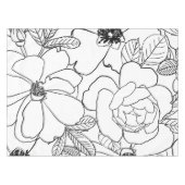 Nappe Design de dessin élégant Rose Floral Line (Devant (Horizontal))