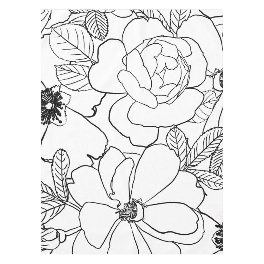 Nappe Design de dessin élégant Rose Floral Line (Devant)