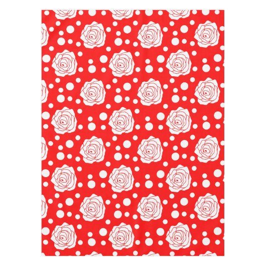 Nappe Design d'illustrations florales Pois en rouge blan (Devant)