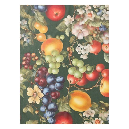 Nappe Design italien élégant avec Fruits et Fleurs (Devant)