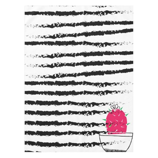 Nappe Design motif rayé Cactus rose (Devant)