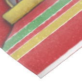 Nappe Design Motif rétro rouge vert rayé (Angle)