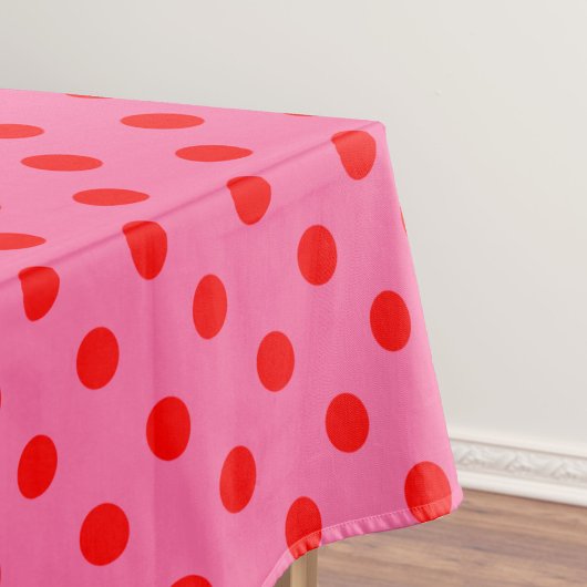 Nappe Design Pois rouge sur rose