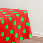Nappe Design Pois vert Arrière - plan rouge (In Situ)