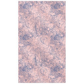 Nappe Design stylé métal marine bleu et rose floral (Devant)