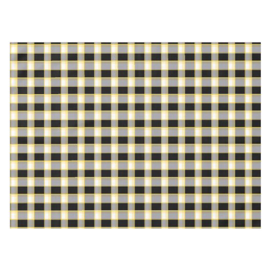 Nappe Designer en vichy motif noir et jaune (Devant (Horizontal))