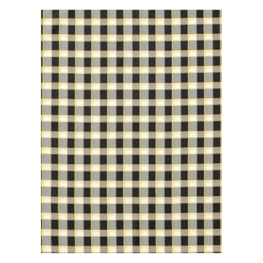 Nappe Designer en vichy motif noir et jaune (Devant)