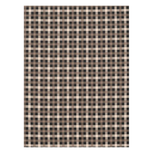 Nappe Designer plaid / tartan motif brun et noir (Devant)