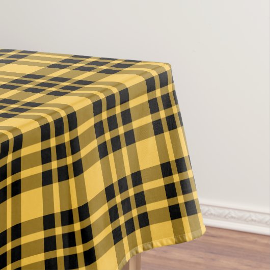 Nappe Designer plaid / tartan motif jaune et noir (In Situ)