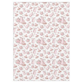 Nappe Desserts de boulangerie Aquarelle rose et blanc (Devant)