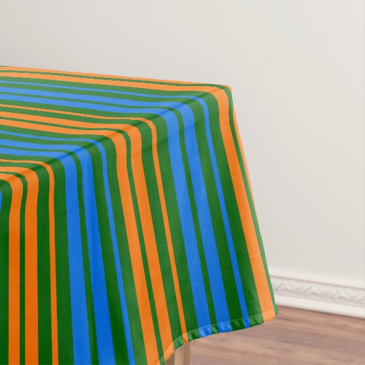 Nappe Dessin à rayures verticales vert orange bleu (In Situ)