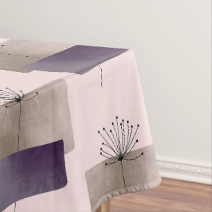 Nappe Dessin abstrait de pissenlit bohème violet mignon