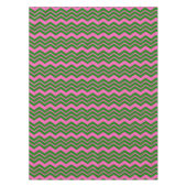 Nappe Dessin chevron zigzag vert rose  (Devant)