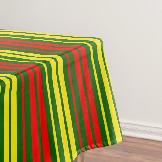 Nappe Dessin de bandes verticales vert jaune rouge (In Situ)