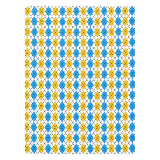 Nappe Dessin de diamant Argyle bleu jaune blanc (Devant)