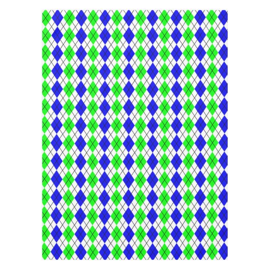 Nappe Dessin de diamant en argyle bleu vert blanc (Devant)