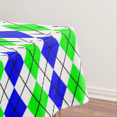 Nappe Dessin de diamant en argyle bleu vert blanc (In Situ)