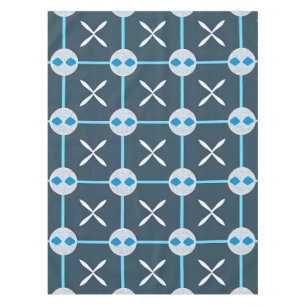 Nappe Dessin géométrique abstrait bleu blanc