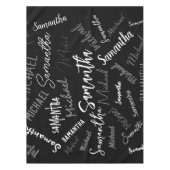 Nappe Deux noms couple motif monogramme noir gris blanc (Devant)