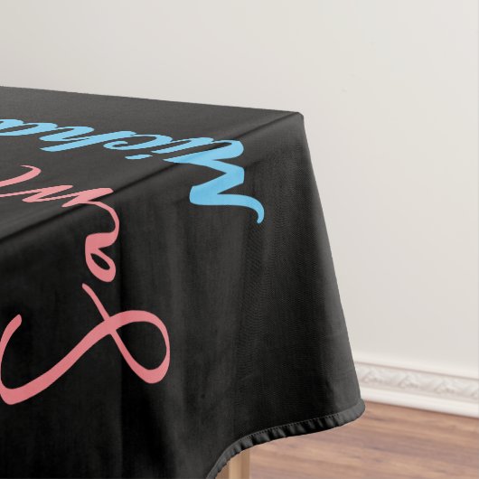 Nappe Deux noms couples motif monogramme bleu rose clair (In Situ)