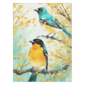 Nappe Deux oiseaux assis sur la branche de l'arbre (Devant)