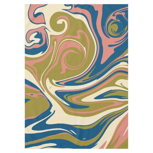 Nappe Déversement - Bleu, Vert olive, Rose et Crème (Devant)