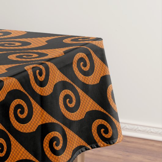 Nappe d'Halloween Abstraite noir et orange (In Situ)