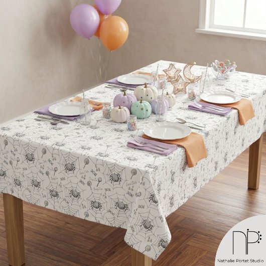Nappe d'Halloween Bébé Araignée Mignonne Effrayant