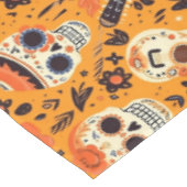 Nappe Dia de Muertos, guitares et crânes de sucre orange (Angle)