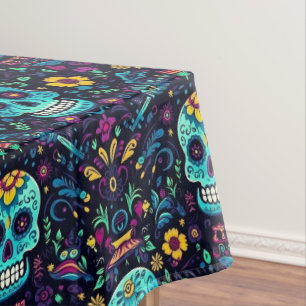 Nappe Día de Muertos Reverie : Turquoise Sugar Skull Spe